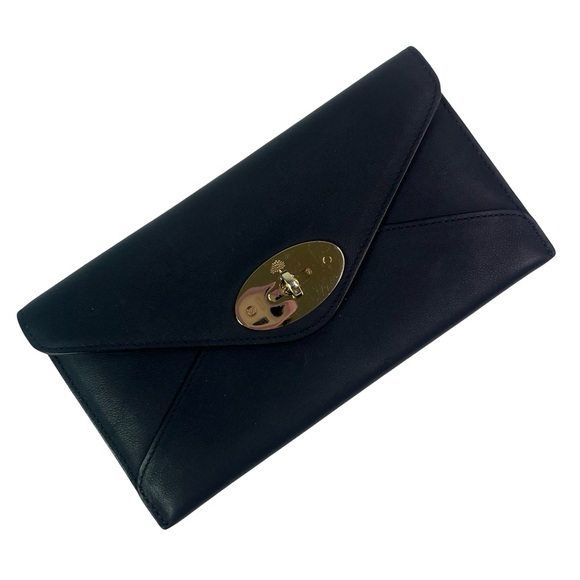 Mulberry Handbags - Mulberry black calfskin leather envelope Wallet